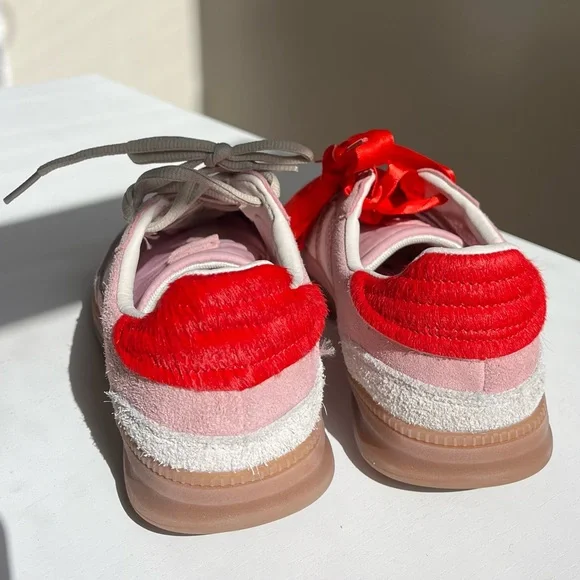Coolway Pink and Red Retro Sneakers with Gum Sole - Picture 5 of 5
